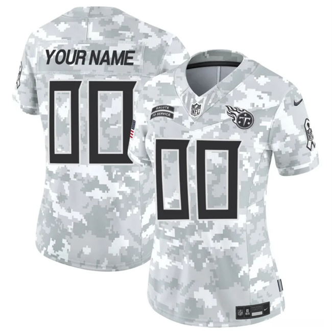 Women's Arctic Camo Tennessee Titans Active Player Custom 2024 F.U.S.E Salute to Service Limited Stitched Football Jersey(Run Small)